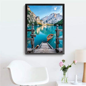 Lac de bateau - diamant rond complet - 30x40cm