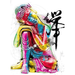 Bouddha coloré - peinture complète de diamant - 40x30cm