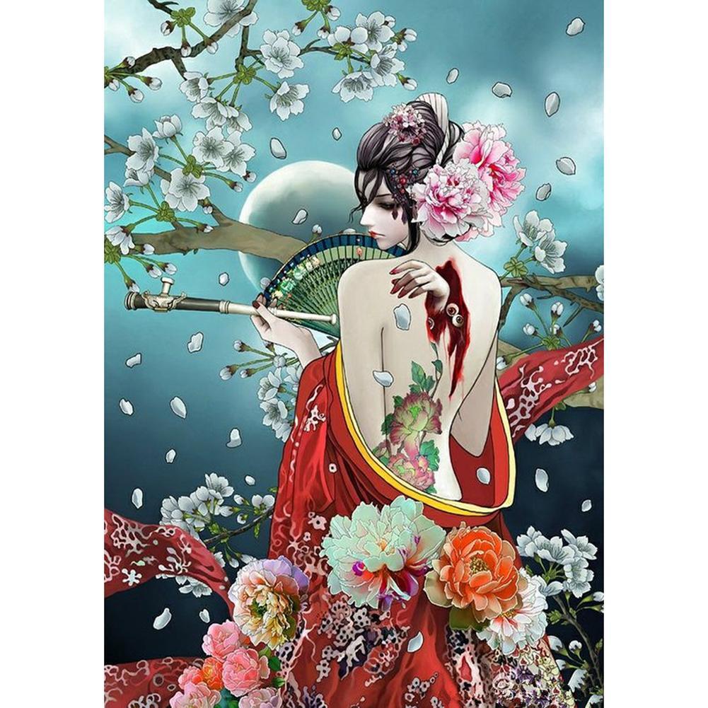 Geisha - diamant rond complet - 30x40cm