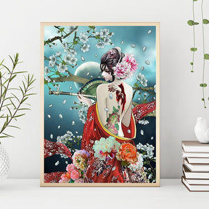 Geisha - diamant rond complet - 30x40cm