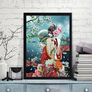 Geisha - diamant rond complet - 30x40cm