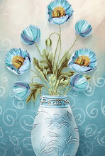 Charger l&#39;image dans la galerie, Vase bleu 5d diamant rond complet - 92x45cm
