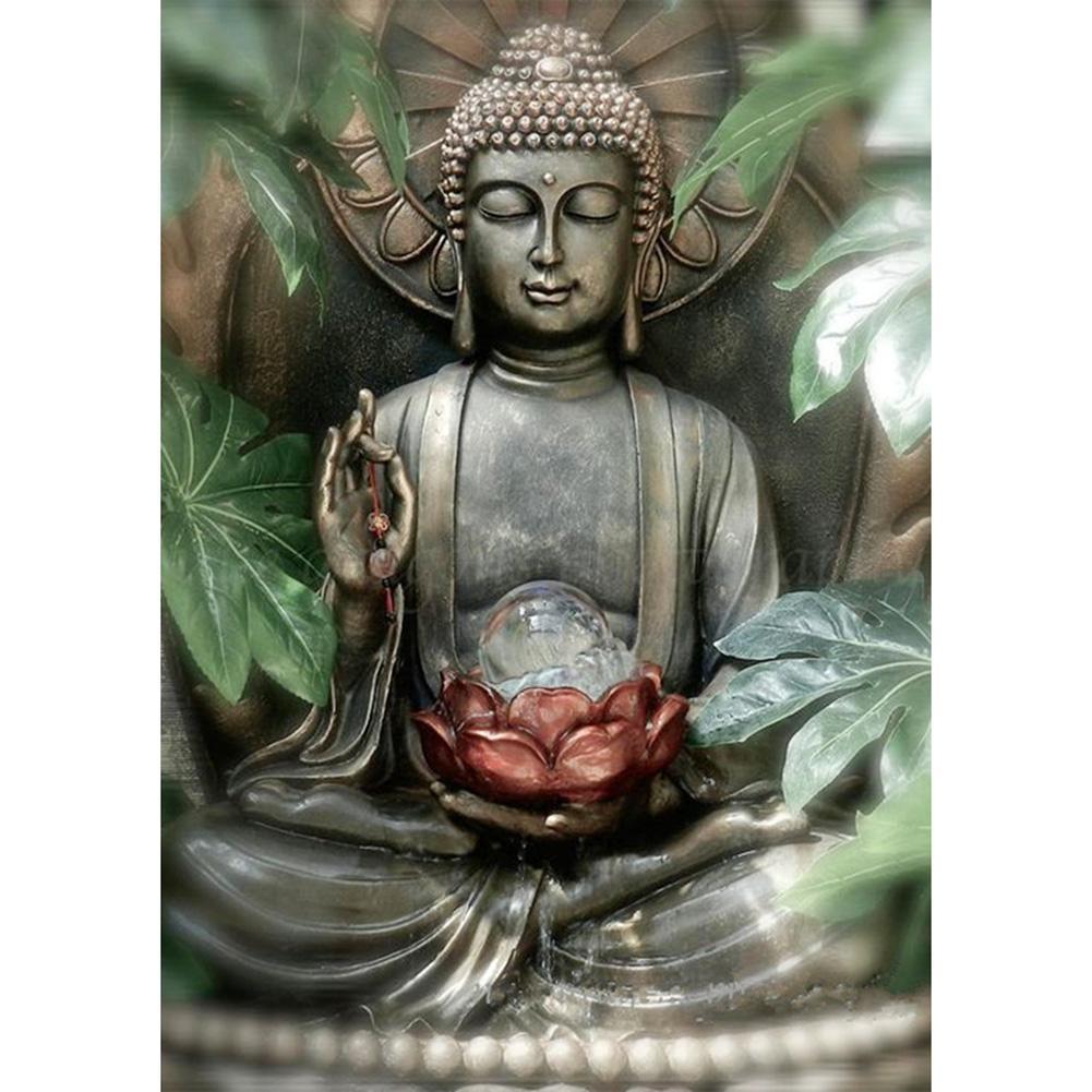 Statue de Bouddha - diamant rond complet - 30x40cm