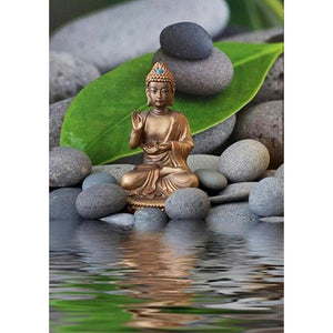 Statue de Bouddha - diamant rond complet - 30x40cm