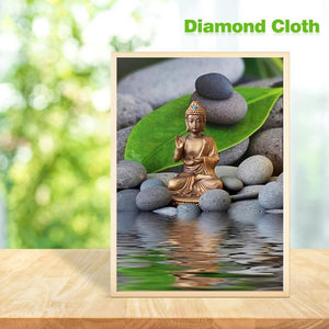 Statue de Bouddha - diamant rond complet - 30x40cm