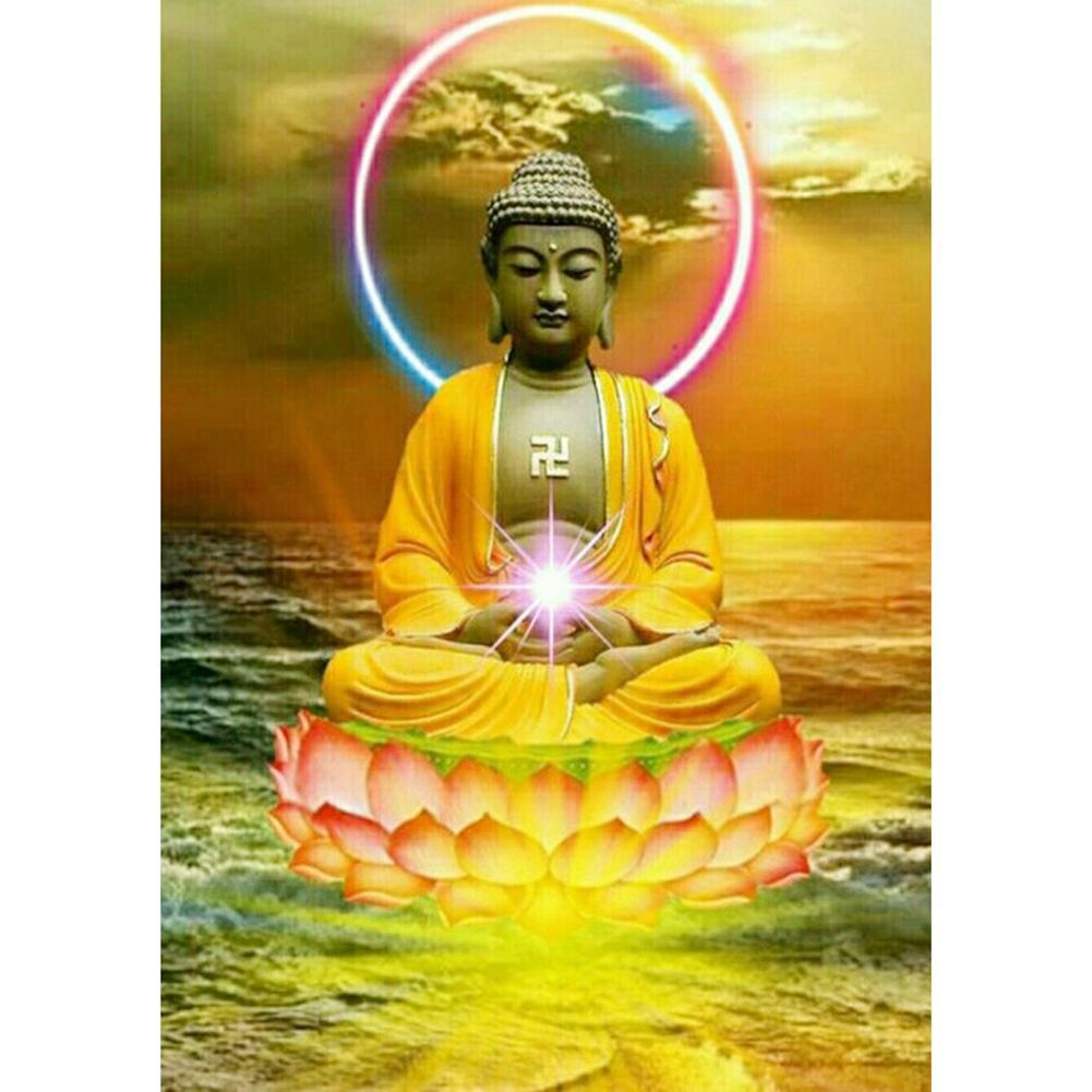 Statue de Bouddha - diamant rond complet - 30x40cm