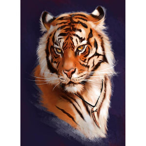 Tigre - diamant rond complet - 30x40cm