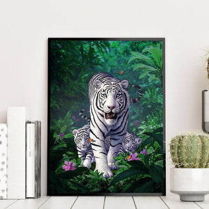 Tigre - diamant rond complet - 30x40cm