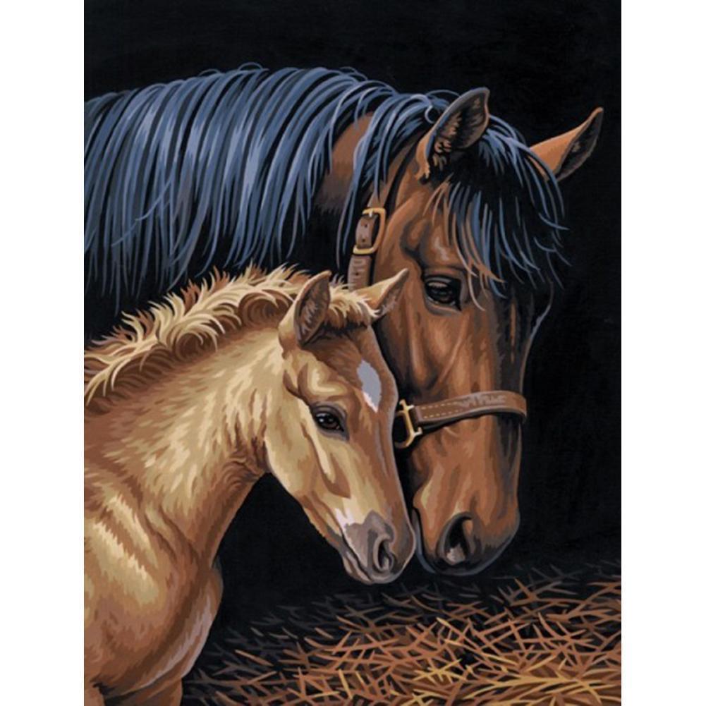 Cheval - diamant rond complet - 30x40cm