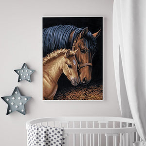 Cheval - diamant rond complet - 30x40cm