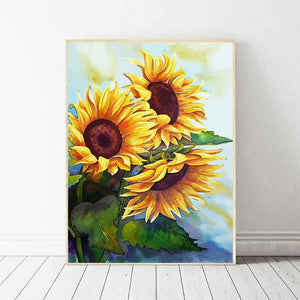 Tournesol - diamant rond complet - 30x40cm