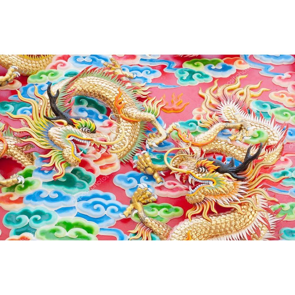 Dragon chinois - diamant rond complet - 40x60cm