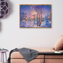 Charger l&#39;image dans la galerie, Paysage de neige - diamant rond complet - 40x30cm
