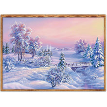 Charger l&#39;image dans la galerie, Paysage de neige - diamant rond complet - 40x30cm
