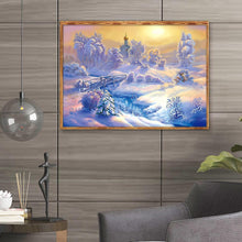 Charger l&#39;image dans la galerie, Paysage de neige - diamant rond complet - 40x30cm
