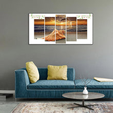 Charger l&#39;image dans la galerie, 5pcs coucher de soleil bord de mer - diamant rond complet - 95x45cm
