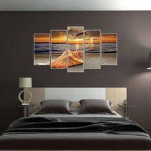 Charger l&#39;image dans la galerie, 5pcs coucher de soleil bord de mer - diamant rond complet - 95x45cm
