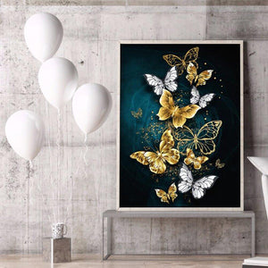 Papillon - Peinture Diamant Rond Complet 30 * 40cm