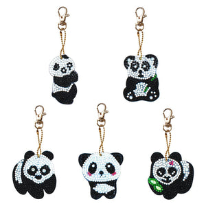 5pièces Panda DIY Porte-clés