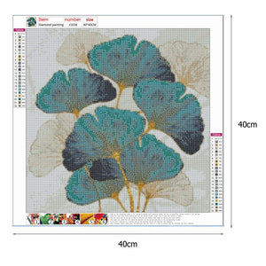 Feuille - diamant rond complet - 40x40cm