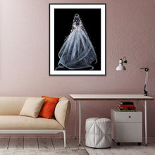 Charger l&#39;image dans la galerie, Robe de mariée - diamant rond complet - 30x40cm
