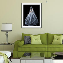 Charger l&#39;image dans la galerie, Robe de mariée - diamant rond complet - 30x40cm
