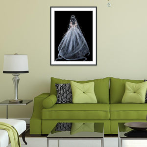 Robe de mariée - diamant rond complet - 30x40cm