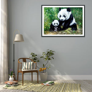 Panda - diamant rond complet - 30x40cm