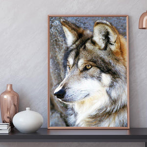 Loup - diamant rond complet - 30x40cm