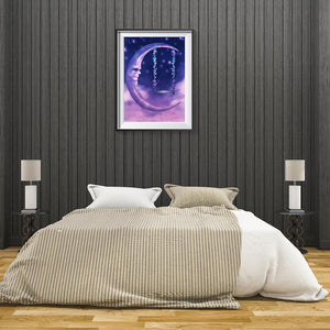 Chambre à coucher de lune - diamant rond plein - 40x30cm