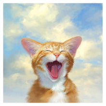 Charger l&#39;image dans la galerie, Chat de sourire - peinture complète de diamant - 30x30cm
