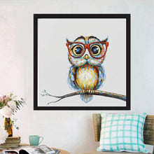 Charger l&#39;image dans la galerie, Lunettes hibou - diamant rond complet - 30x30cm
