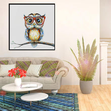 Charger l&#39;image dans la galerie, Lunettes hibou - diamant rond complet - 30x30cm
