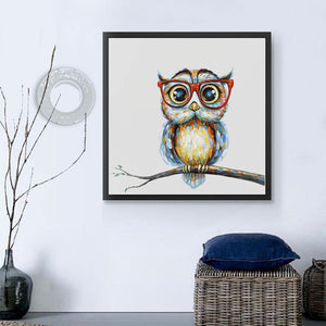 Lunettes hibou - diamant rond complet - 30x30cm