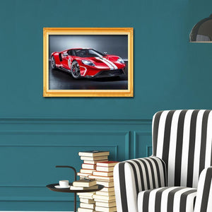 Voiture - peinture en diamant complet - 40x30cm