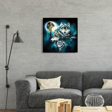 Charger l&#39;image dans la galerie, Wolfsset de nuit - peinture en diamant complet - 30x30cm
