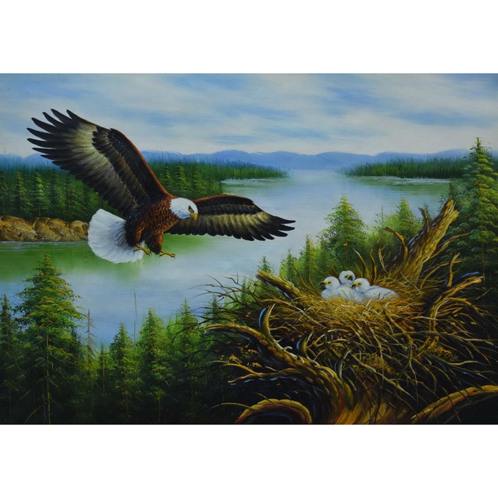 Aigle - peinture en diamant complet - 30x40cm