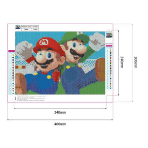 Mario - peinture au diamant rond complet(30*40)