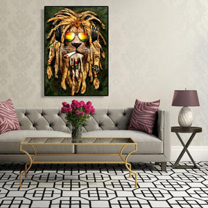 Lion - peinture en diamant complet - 30x40cm