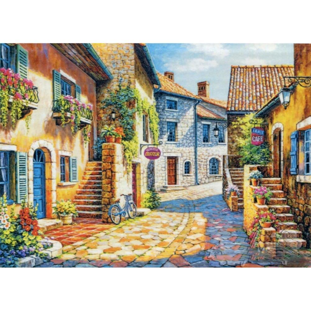 Chemin chaud - peinture en diamant complet - 40x30cm