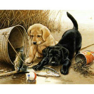 DogSets - peinture en diamant complet - 40x30cm