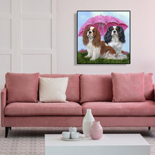 Charger l&#39;image dans la galerie, Umbrella chiens animaux - peinture diamant complet - 40x40cm
