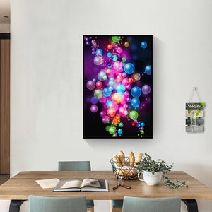 Cercle de bulles - diamant rond complet - 30x40cm