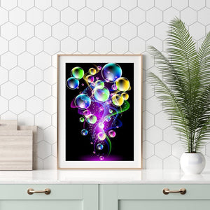 Cercle de bulles - diamant rond complet - 30x40cm