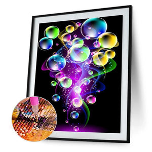 Cercle de bulles - diamant rond complet - 30x40cm