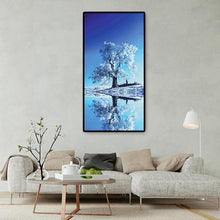 Charger l&#39;image dans la galerie, Réflexion d’arbre de neige - diamant rond complet - 45x85cm
