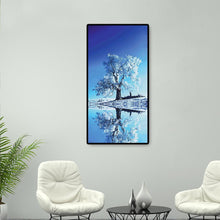 Charger l&#39;image dans la galerie, Réflexion d’arbre de neige - diamant rond complet - 45x85cm
