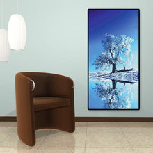 Charger l&#39;image dans la galerie, Réflexion d’arbre de neige - diamant rond complet - 45x85cm
