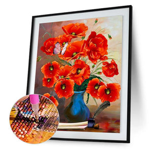 Fleurs de fleur - diamant rond complet - 30x40cm