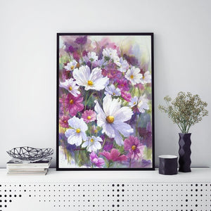 Fleurs de fleur - diamant rond complet - 30x40cm